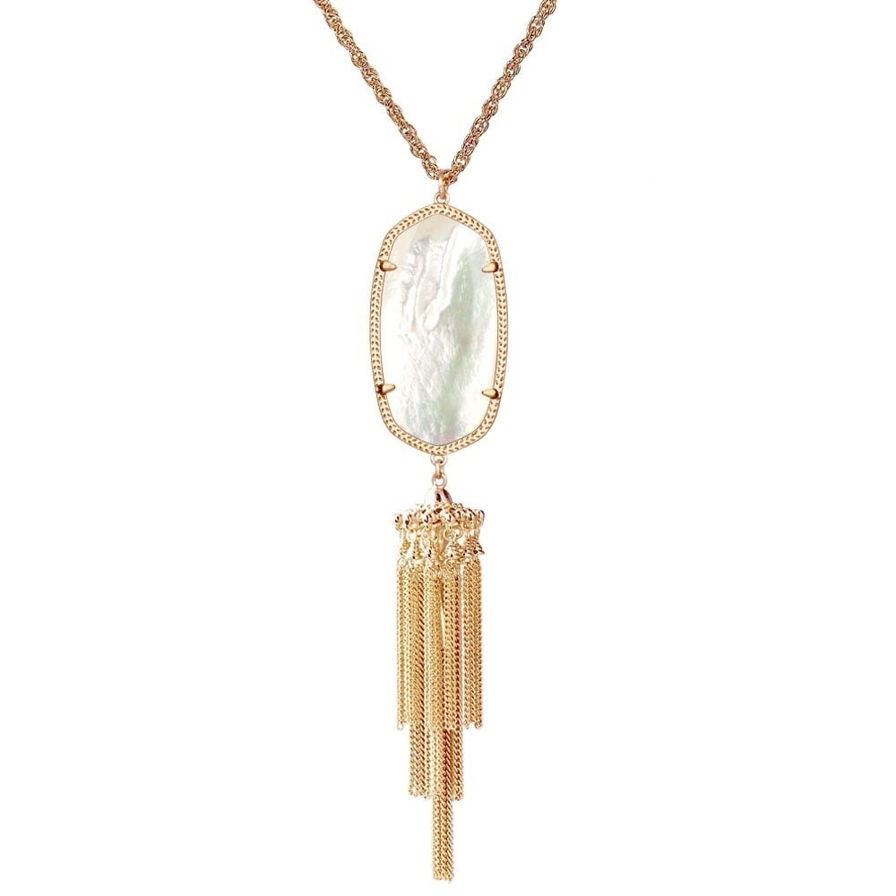 Kendra Scott Gold and Cream Pendant Necklace